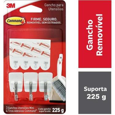 Imagem de Gancho Adesivo Command Mini ATE 225G 3 Unidades 3M