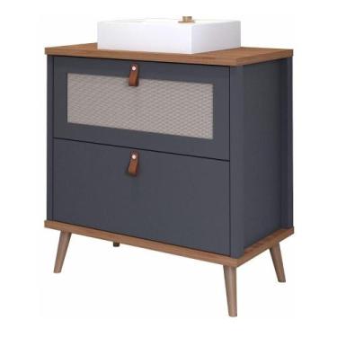 Imagem de Gabinete Para Banheiro 60 Cm 100% Mdf 1 Gaveta 1 Porta Basculante Vene