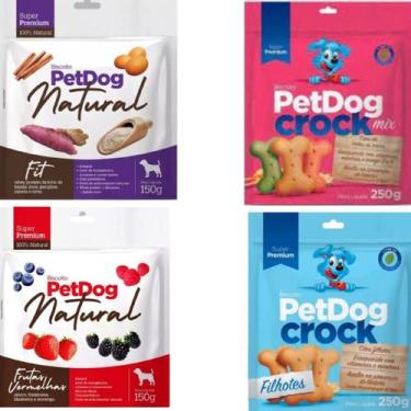 Imagem de Kit 4 Petdog Natural E Crock Super Premium Para Cães - Pet Dog