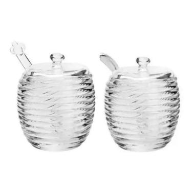 Imagem de Kit 2 Pçs Meleira C/Pegador Açucareiro C/Colher Cristal Lyor