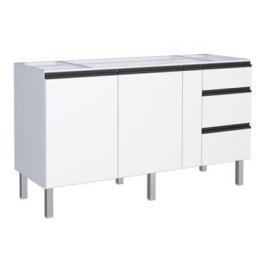 Imagem de Gabinete / Balcão Para Cozinha GA Em Aço para pia de 1.60m Com Puxador