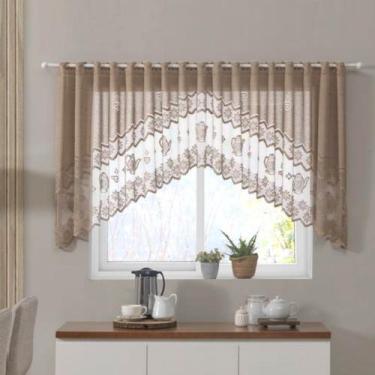 Imagem de Cortina Cozinha Cascata 300x100cm Charmosa Renda Bule - Amora Magazine