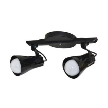 Imagem de Spot Duplo Trilho - Luminária Teto Ideal Para Praia - Preto - STARTEC