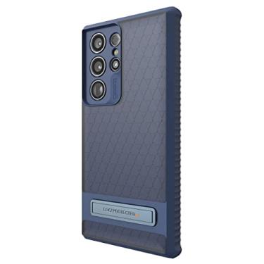 Imagem de ZAGG Gear4 Everest Capa para celular Samsung Galaxy S23 com suporte, proteção D30 Bio contra quedas até 6 m, funciona com sistemas de carregamento sem fio, placa traseira reforçada com proteção de ponta a ponta, azul