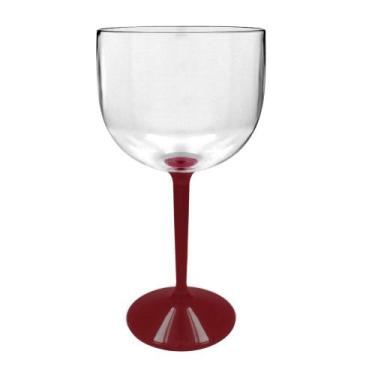 Imagem de Taça Gin com Base Vermelha 550ml - Acrílico Resistente - Krystalon