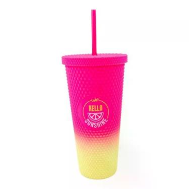 Imagem de Copo c/ canudo texturizado 700ml power solar degrade uatt