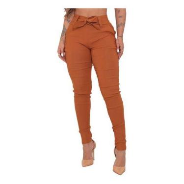 Imagem de Calça Social Feminina Com Lycra Clochard Laço Cintura Alta - Don modas
