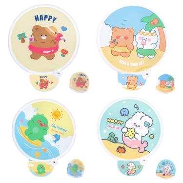 Imagem de Ventilador de mão redondo dobrável a granel fofo compacto, ventilador de mão redondo dobrável, ventilador de mão redondo dobrável, ventilador portátil para viagens, ventilador dobrável jogos ao ar