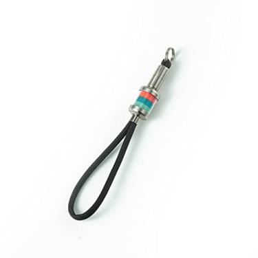 Imagem de RovyVon Firefly Pro conta de paracord de titânio, acessórios de cordão brilhante para equipamento EDC, canivete de bolso, chaveiro, puxador com zíper (azul + azul + vermelho)