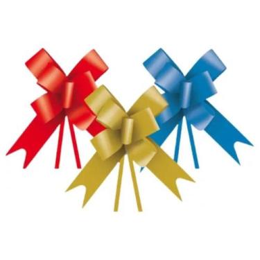 Imagem de 10 Laços Mágico Fácil Pronto Presente Médio Cromus 18mm, Dourado