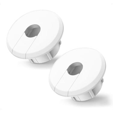 Imagem de FANRTE Buchas de alimentação de cabo com furo de parede de 1,9 cm para kit de roteamento Starlink Alvenaria Ethernet Cable Grommet, 2 peças de encaixe para roteador de cabo Starlink e adaptador