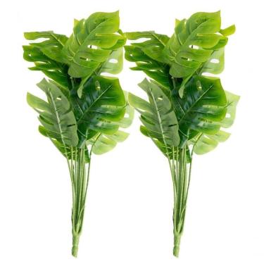 Imagem de Kit 4 Ramo Planta Artificial Decoração Costela De Adão 43cm