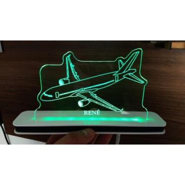 Imagem de Luminária Decorativa com LED Airbus A320 - Hobbies do Ofício, Amarelo