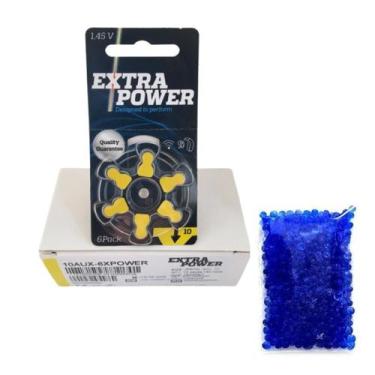 Imagem de Kit Silica Gel e Pilhas 10 PR70 Extra Power Aparelho Auditivo - Silica