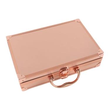 Imagem de MERIGLARE Estojo de ferramentas de liga de alumínio Caixa de ferramentas de limpeza de ouvido multifuncional Recipiente de metal Maleta portátil Estojo de, Rosa Ouro