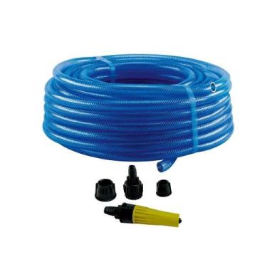Imagem de Mangueira Trançada 10M Slim Azul com Engate E Esguicho - Force Line