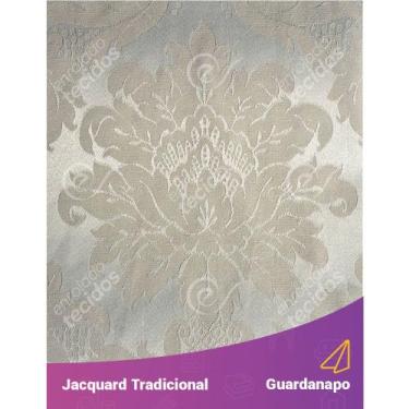 Imagem de Guardanapo em Tecido Jacquard Bege Champagne Medalhão Tradicional - 40