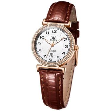 Imagem de Relógio Feminino Social Dourado De Pulso Analógico - OLEVS