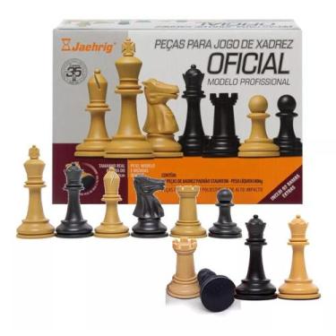 Imagem de Peças para Xadrez Jaehrig Profissional Chumbadas Feltro com 2 Damas Ex