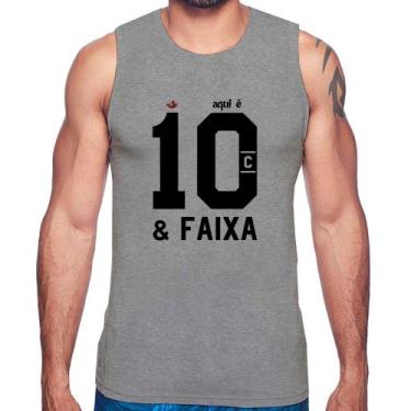 Imagem de Regata Aqui é 10 e Faixa - Foca na Moda, Cinza, M