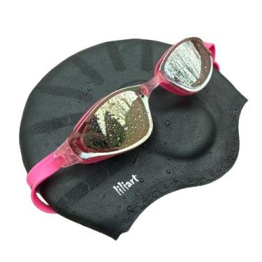 Imagem de Kit Touca Natação Piscina Hidro + Óculos Proteção Uv Adulto - Zaida, R
