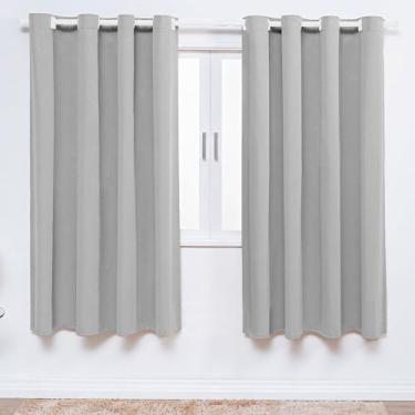 Imagem de Cortina Varão Simples Ilhos Quarto Baby Premium e Criança Cinza Janela