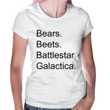 Imagem de Baby Look Bears. Beets. Battlestar Galactica. - Foca na Moda, Branco, 