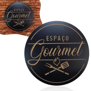 Imagem de Placa Espaço Gourmet Quadro Decorativo Área Gourmet - shopnd, Preto