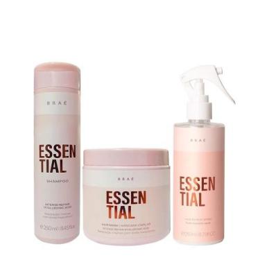 Imagem de Kit Braé Essential Shampoo 250ml + Máscara 500g + Fluído Reparador 260