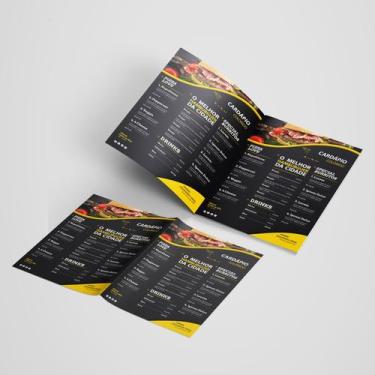 Imagem de CARDÁPIOS PERSONALIZADOS 4PAG C/ DOBRA KRAFT 250G 33X48CM4x4 - Corpel