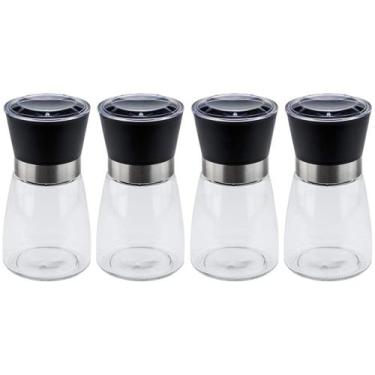 Imagem de Kit 4 Moedor de Sal e Pimenta 170ml Lyor Vidro Moinho de Cerâmica e Ta