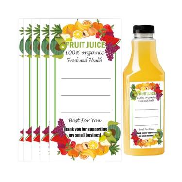 Imagem de Etiquetas de garrafas de suco de plástico 1,6 x 2,4 polegadas Etiquetas de recipientes de suco de frutas para bebidas adesivos de conservas para 340 g 227 g 113 g suco, leite e outras bebidas 120
