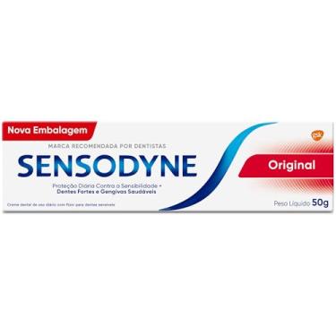 Imagem de Sensodyne Creme Dental Original com Flúor, Proteção Diária Contra a Sensibilidade, Dentes Fortes e Gengivas Saudáveis, 50g