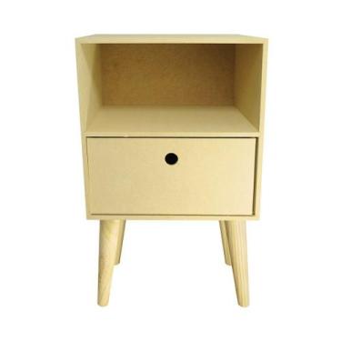 Imagem de Mesinha Retro 1 Gaveta com Pé Palito 62x35x26 Mdf Madeira - ATACADÃO D