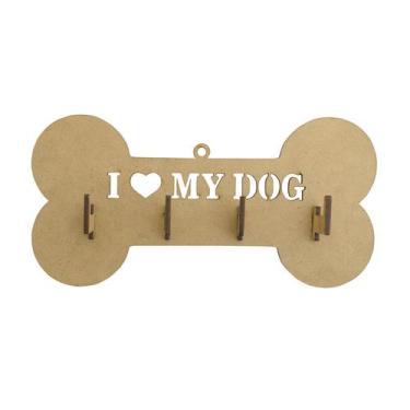 Imagem de Porta Chaves Modelo Dog 10x20 Mdf Madeira - Atacadão do Artesanato Mdf