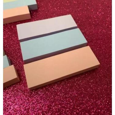 Imagem de Bloco de Notas Post It Tiras Recadinho Candy Colors Adesivo Marca Pági