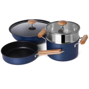 Imagem de Conjunto De Panelas LG-CE02 4 Peças Maravilhosa - SA Tools, Azul