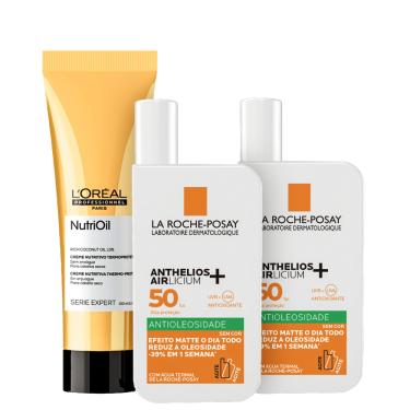 Imagem de Kit Beleza na Web L`Oréal Professionnel NutriOil + La Roche-Posay Anthelios Airlicium Fluido FPS 50 (3 Produtos)