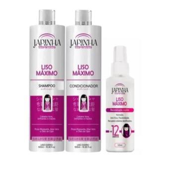 Imagem de Kit Japinha Shampoo E Condi e Protetor Térmico Liso Máximo