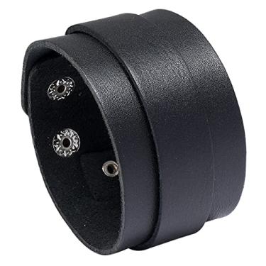Imagem de Xusamss Pulseira larga de couro punk rock, Couro sintético, Sem pedras preciosas