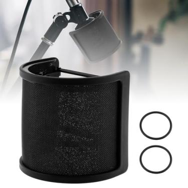 Imagem de RTNLIT Filtro pop para microfone, três camadas de malha de metal, capa de para-brisas, protetor de isolamento de microfone compatível com HyperX QuadCast S e outros microfones de 35 mm a 50 mm para