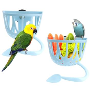 Imagem de 2 unidades de alimentador de pássaros, papagaio, vegetais e frutas, copo multiuso para alimentação de pássaros, tigela de gaiola de pássaros, necessidades diárias para papagaios, periquitas,