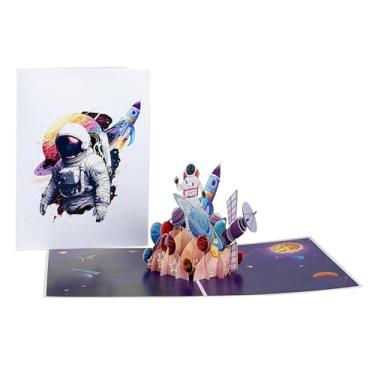 Imagem de iGifts And Cards - Saudação de aniversário do Galaxy Adventurer, pop-up de 15,24 cm x 20,32 cm - Explorador do universo, presente de astronauta de torcida cósmica, odisseia no espaço, bem desejos com