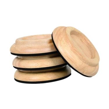 Imagem de Esquirla 4 copos do rodízio do piano dos pces porta-copos da perna do piano, suporte, almofada do pé, protetor vertical do assoalho da roda do piano almofadas, Cor de Madeira