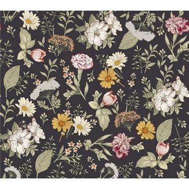 Imagem de COKCOKR Papel de parede de flor, papel de parede autoadesivo de 45 cm x 118 cm, papel de parede de contato autoadesivo para sala de estar, quarto, banheiro, armário de parede