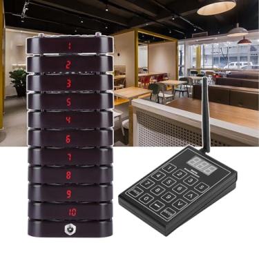 Imagem de Restaurante Pager,istema de paginação sem fio para restaurante,1 Transmissor + 10/20/30 Bips De Pagers,3 Modos De Prompt Para Restaurante Bar Hotel Café PraçA De AlimentaçãO