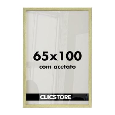 Imagem de Moldura Quadro 65x100 Decoração Criativa Sala Quarto Escritório para Arte Foto Imagem Painel Gravura Pôster com Acetato (Carvalho)