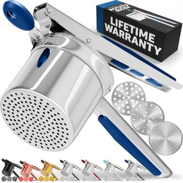 Imagem de Priority Chef Prioritychef grande espremedor de batatas de 15 onças com 3 discos, espremedor de batatas de aço inoxidável resistente para purê de batatas, espremedor de batatas, prensa e esp