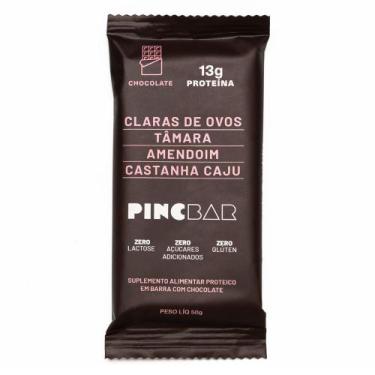 Imagem de Barra de Proteína Pincbar Chocolate, Claras de Ovos, Tâmara, Amendoim,