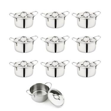 Imagem de Panelinha Mini Caçarola Inox Couvert Entrada Buffet 10un - JAMES.F